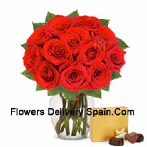 11 Red Roses with Imported Chocolates