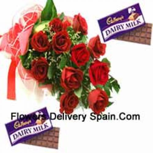 11 Beautiful Red Roses with Cadbury Chocolates