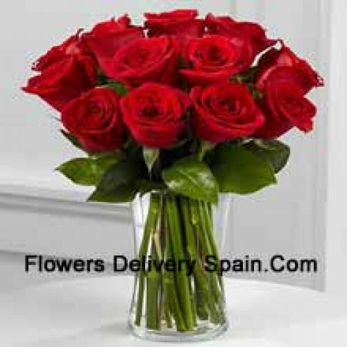 11 Red Roses in Vase