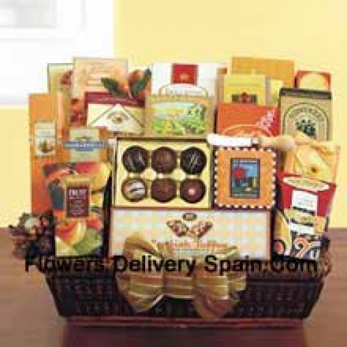 Basket Containing Snacks and Dried Fruits